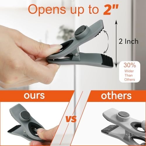 12 Pc Magnetic Food Storage Bag Clips