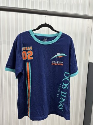 Vintage Dolphin Stadium Shirt L Dos Lunas Tequila Miami Football Promo Jersey