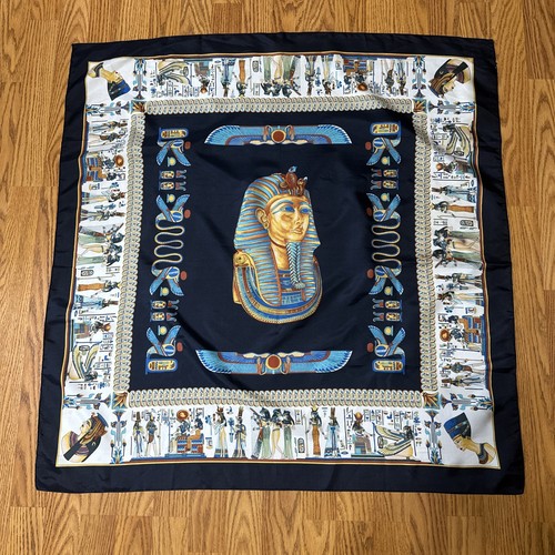 Egyptian Blue Silk Scarf 35x35 Inches