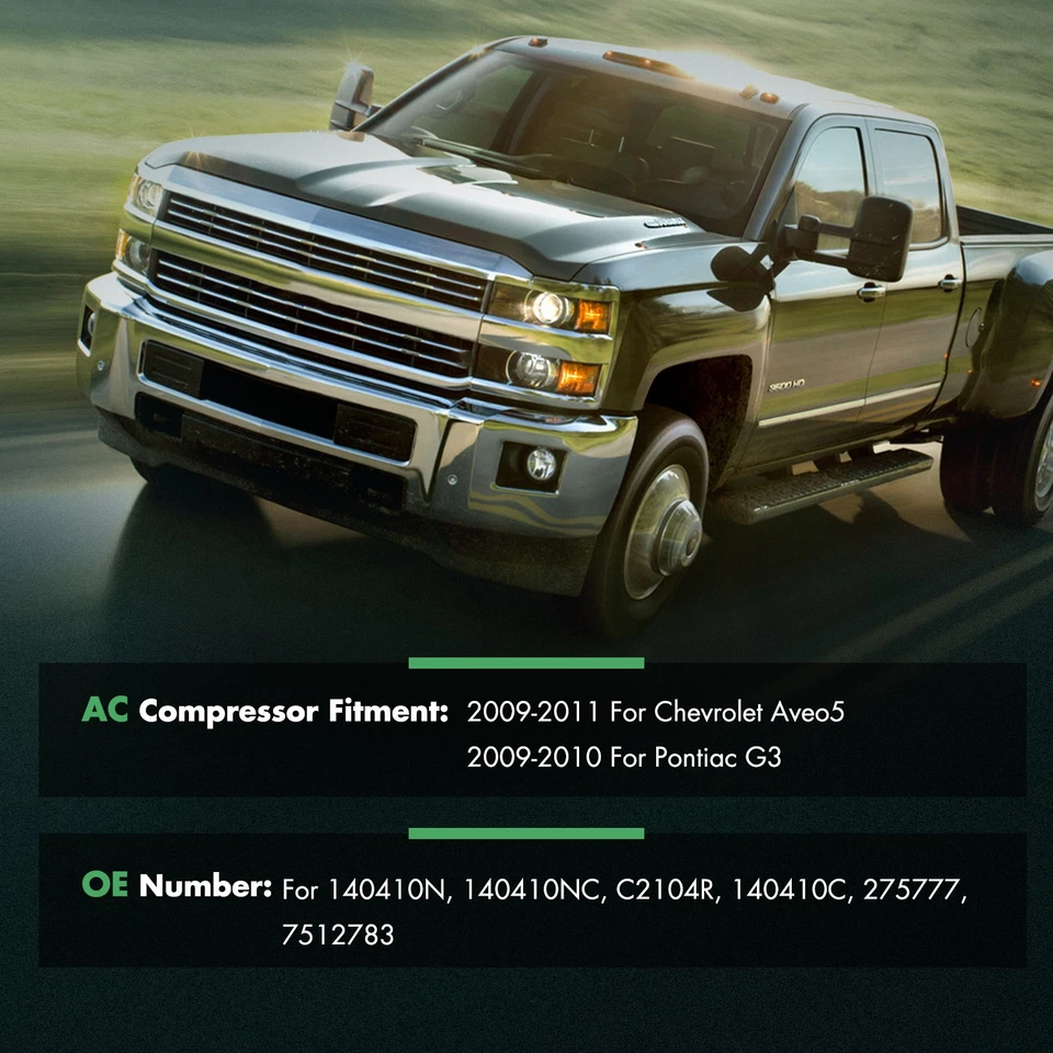 AC Compressor w/ Clutch For 2009-2011 Chevrolet Aveo5 2009-2010 Pontiac G3 1.6L - Image 3 of 4