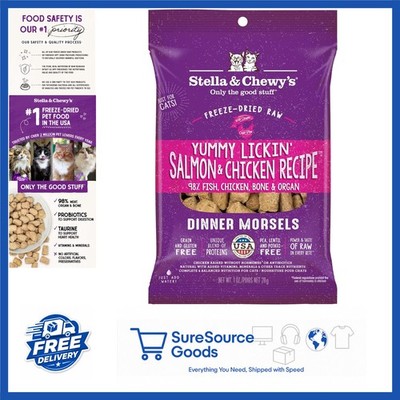 Freeze-Dried Cat Food Morsels Salmon & Chicken 1 oz with Probiotics & Omega-3