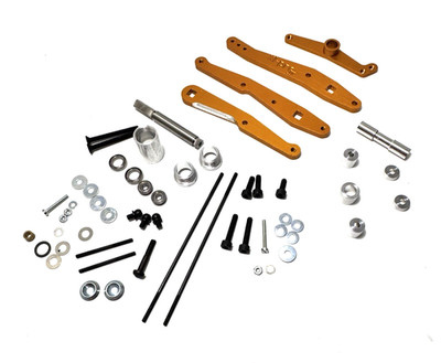 X cell MA 0828 Gold Anodized PRO II CNC Collective & Fore Aft Mechanics Kit NIB