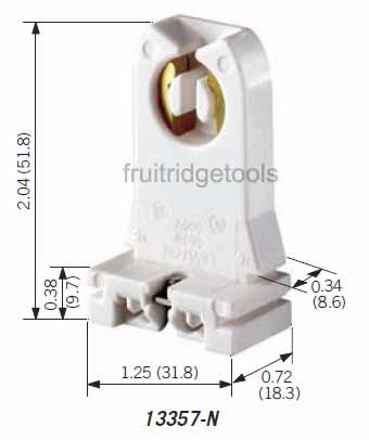 Leviton Fluorescent Lamp Holder T-8 T-12 Light Socket High Profile 1.17" 13357-N - Bild 5 von 6