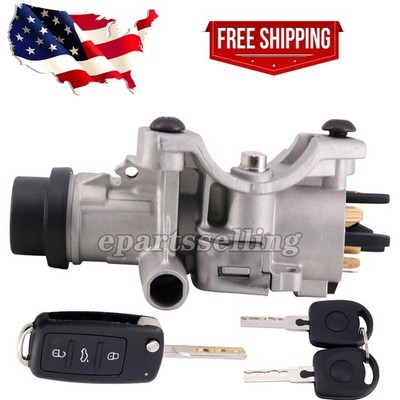 For 2000-06 Audi A4 TT Ignition Lock Cylinder Assembly W/ Key Shells 4B0905851P