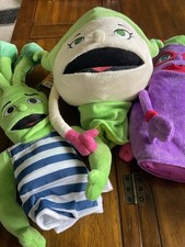 Super Sprowtz Set Of 4 Plush Hand Puppet Vegetable Broccoli Carrot Eggplant Brus