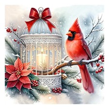 Cardinal Diamond Painting Kit 12x12 Inch 5D DIY Bird Wall Decor Craft Set Set