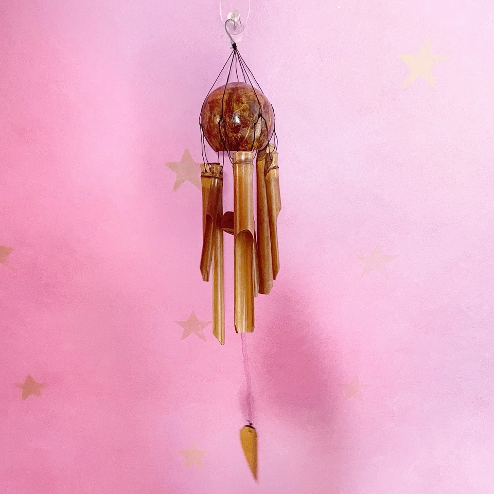 Carillones Woodstock de bambú de coco entero Foto 3 de 4