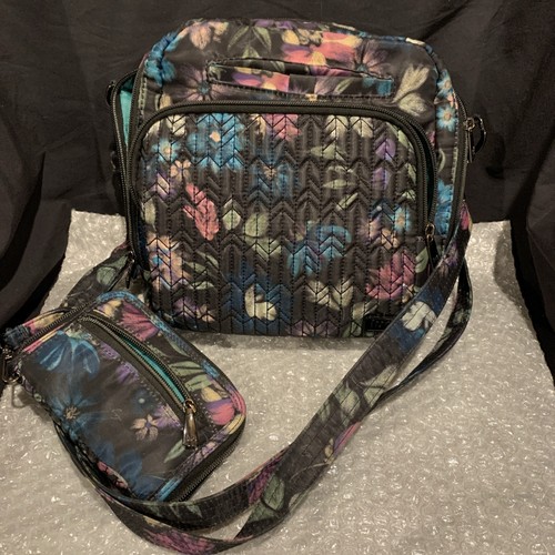 Lug Ranger Purse in Bloom Black Floral Flowers Multicolored/matching Wallet