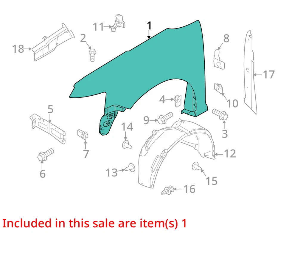 Guardabarros de pasajero Ford Flex TR98G 2009-2019 Foto 2 de 3