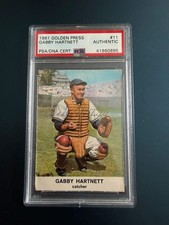 1961 GOLDEN PRESS #11 GABBY HARTNETT AUTOGRAPH PSA AUTHENTIC