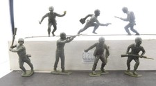 Marx 54mm Dark Olive Army Lot Eight Different Figures Colored Matched