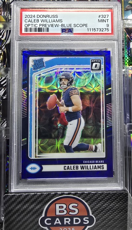 2024 PSA 9 Rated Rookie Caleb Williams #327 Optic Blue Scope Prizm Bears RC