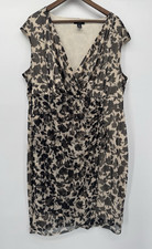 Alfani Sleeveless Floral stretch bodycon ruched tie 22W Lined Flowy V neck sheer