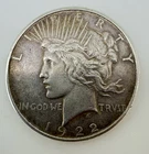 1922 USA Peace 90% Silver One Dollar Coin