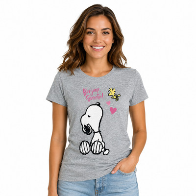 Peanuts Snoopy Woodstock Valentines Bonjour Sweetie Classic Damen T-Shirt