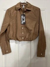 Future Collective Blouse Women's XS  striped Button Front Top New