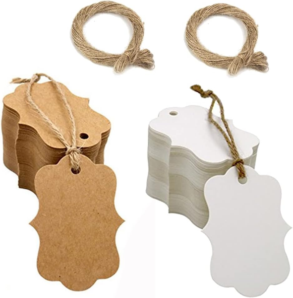 200 StüCk Etiketten Aus Kraftpapier, Etiketten, Kraftpapier, GeschenkanhäNger,-image
