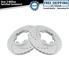 Performance Brake Rotor Drilled Slotted Front Coated Pair for Nissan