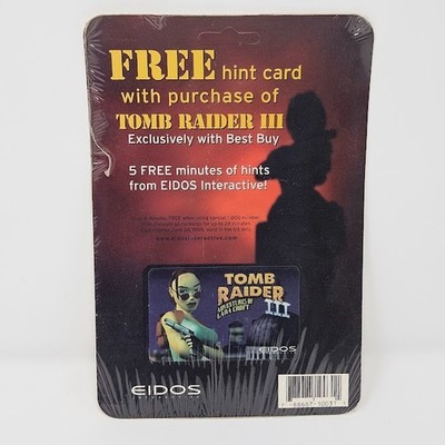 Tomb Raider III Adventures of Lara Croft Free 5-Minute Hint Card Best Buy Sealed