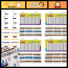 100-Piece Resistor Kit: 1 Ohm to 1M Ohm, 1/4W & 1/2W Metal & Carbon Film Assortm