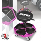 15.74-21.25in Adjustable 300lbs Purple Roll Stool Mechanics Seat Repair Workshop