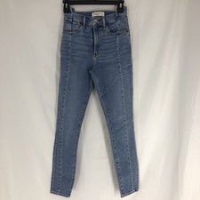Abercrombie  Fitch Super Skinny Ankle High Rise Jeans in Mid Blue Wash 25