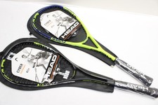 TWO 2 HEAD SQUASH RACQUETS: CYBER PRO CYBER EDGE. PRE-STRUNG W/ COVER