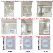 OPP Clear Resealable Plastic Wrap Bag CD, DVD, Blu-ray Cases (All Sizes) Lot