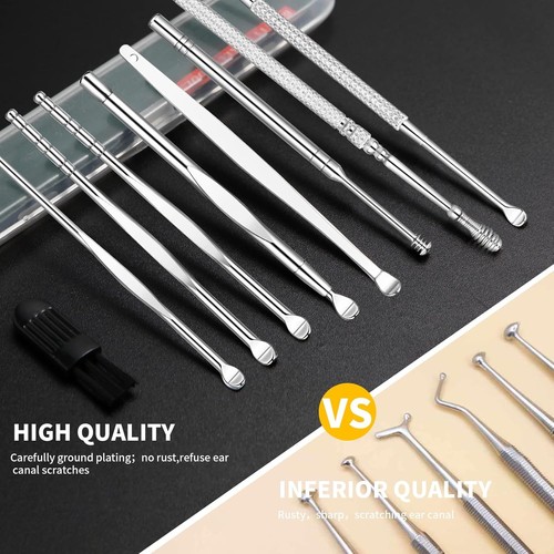 9 Pcs Ear Pick Earwax Removal Kit, Cleansing Tool Set, Wax Removal... - Picture 4 of 7