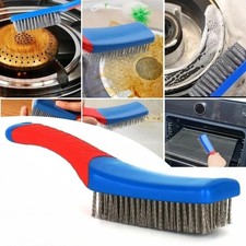 Heavy Duty Stainless Steel Wire Brush Rust Paint Cleaning Scrub Tool Handle
