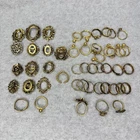 VTG Costume Ring Lot 50 Cameo Oval Empty GOLD Tone Jewelry Adjustable Crafting