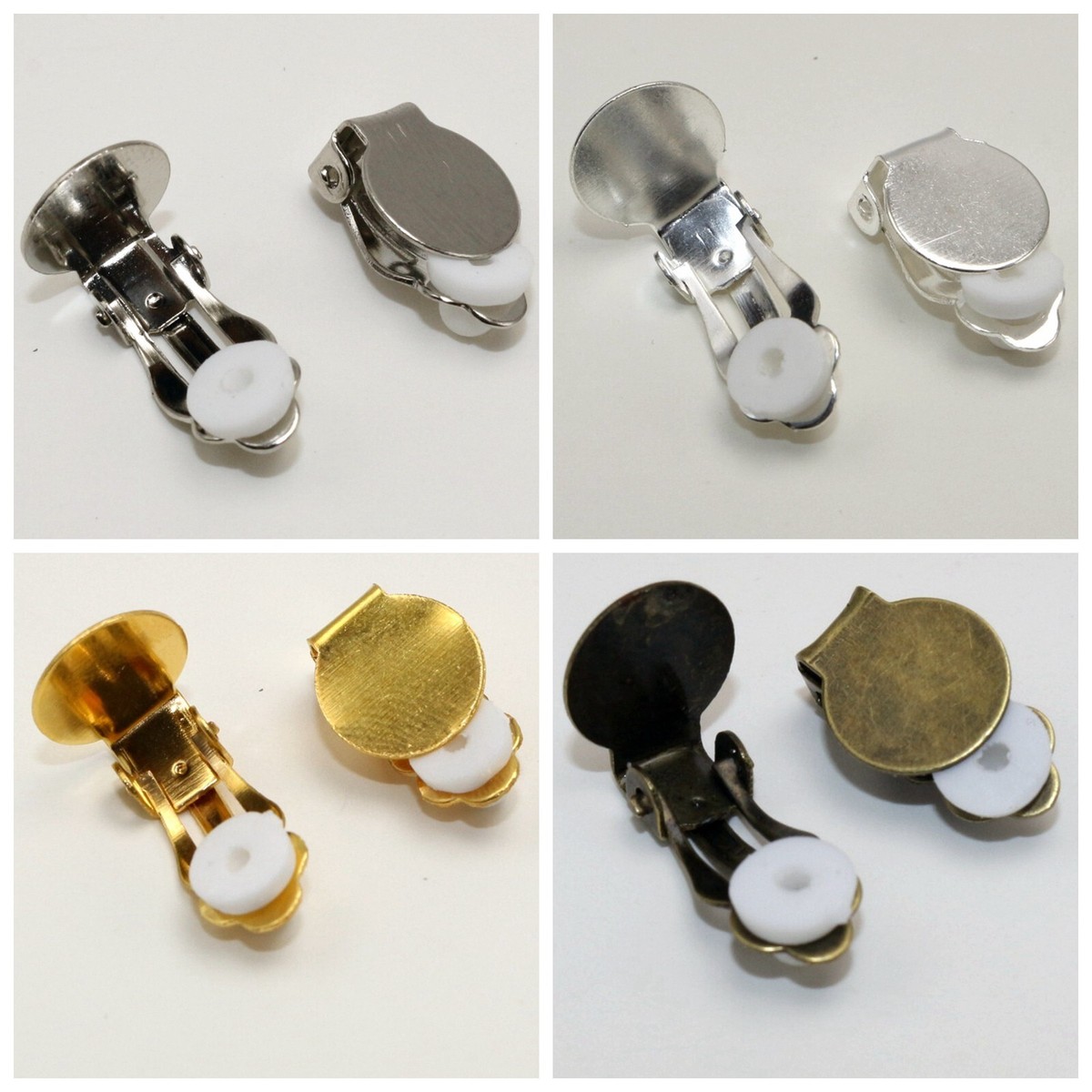 50Pcs Clip On Snap Dangle Earring Hooks Findings Lever Back