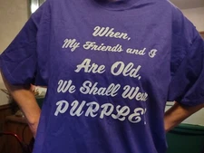 Women's Purple When My Friends and  I Are Old  T-shirts *Red Hat Society* Size L