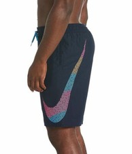 NIKE Black Mash Up Breaker Swim Shorts Trunks NEW w/ Interior Mesh Small Sm S