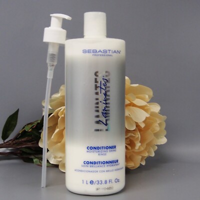 With Pump Sebastian Laminates Conditioner Moisturizing Shine Rinse 33.8oz / 1L