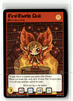 Neopets TCG - Fire Faerie Doll 46/150 - Rare - The Darkest Faerie