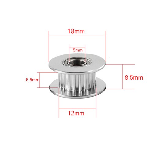 5PCS 2GT 20T Timing Belt Pulley Idler H Type Aluminium 3D Printer Extruder Gear - Picture 11 of 11