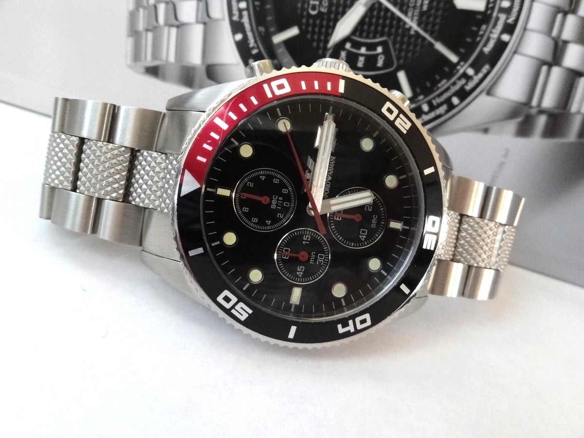 Emporio Armani AR5855 Chronograph Stainless Steel Black Dial Date
