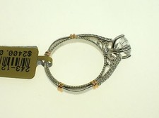  VERRAGIO 14K PARISIAN D-114 MOUNT 0.25 CTW DIAMONDS-SIZE 6.5 US-RETAIL $2400