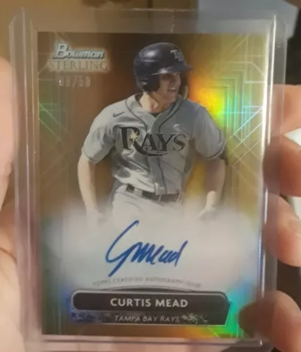 Curtis Mead 2022 Bowman Sterling GOLD REF AUTO RC /50