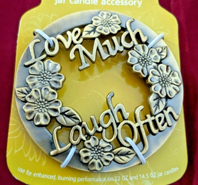 Yankee Candle Illuma Lid Love Much Laugh Often Large 22 Oz Jar Topper