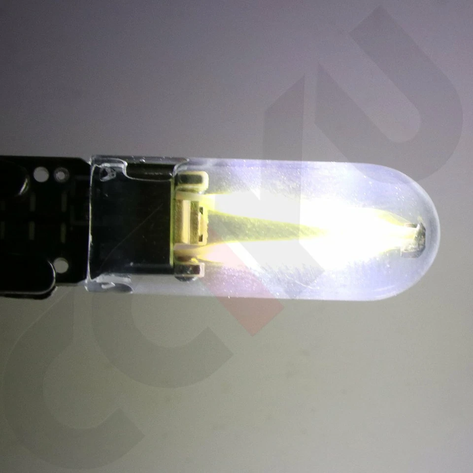 T10 192 194 168 2825 Blanco COB LED Canbus Sílice Vidrio Brillante Mapa Bombilla 10X Foto 2 de 4