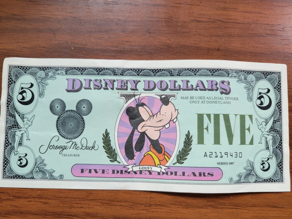 1987 $5 Disney Dollar Rare | eBay