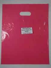 500 Qty. 12" x 15" Pink Glossy Low Density Merchandise Bag Retail Shopping Bags