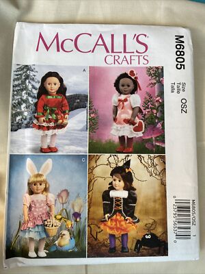 McCall s 6805 18  Doll Clothes Sewing Pattern - Uncut
