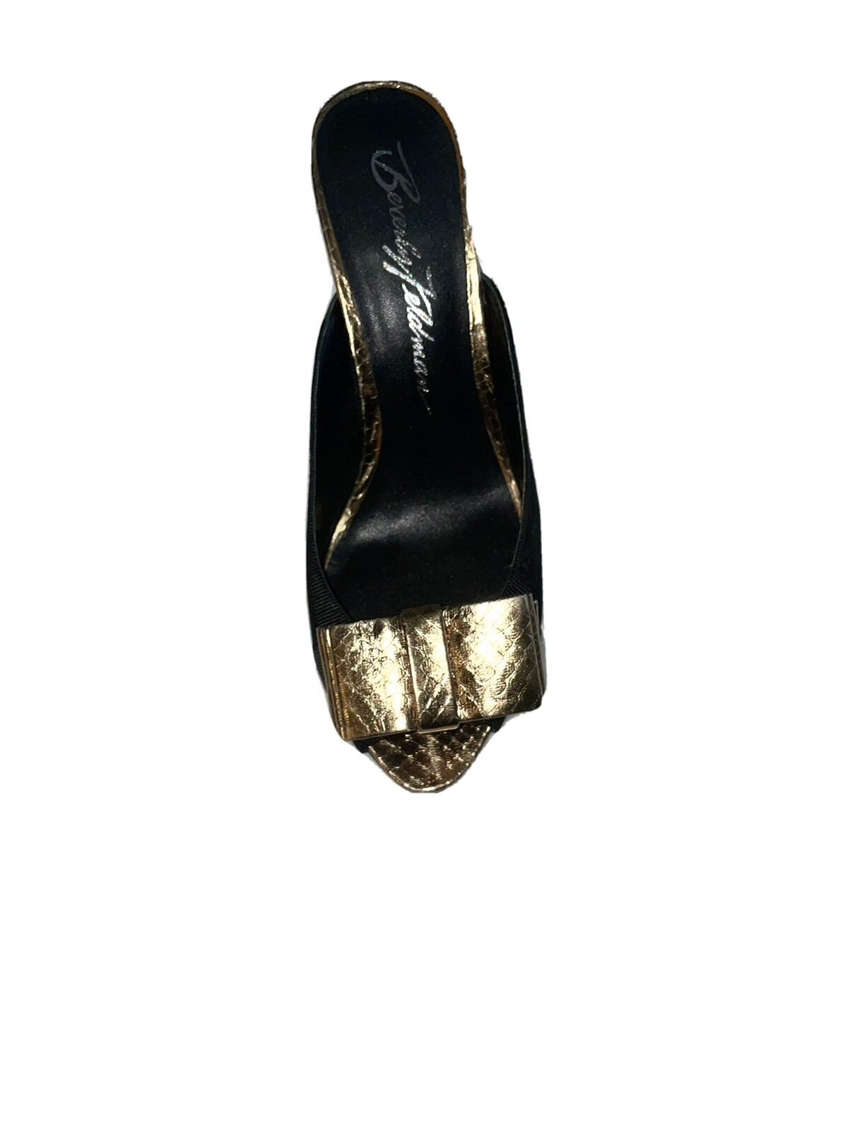 Beverly Johnson  Bronze And Black Bow Sandal - image 2