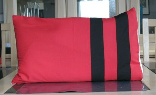 RED AND BLACK COTTON RECTANGLE CUSHION COVER - Picture 1 of 4