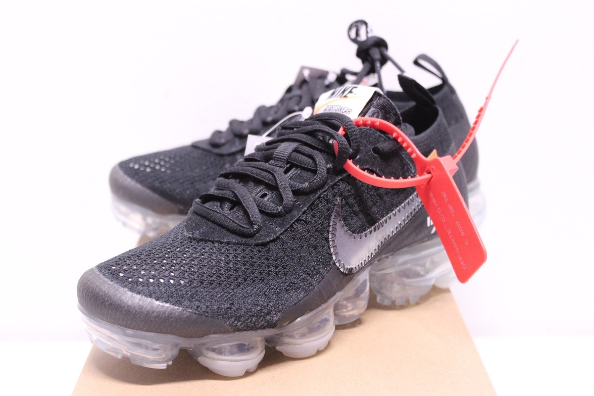 Nike Air x Off White Vapormax Black Sneakers Boy's Size Nike Air x Off White Vapormax Black Sneakers Boy's Size