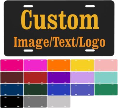 Personalized Custom Aluminum License Plate Car Tag Your Name & Color Text Logo
