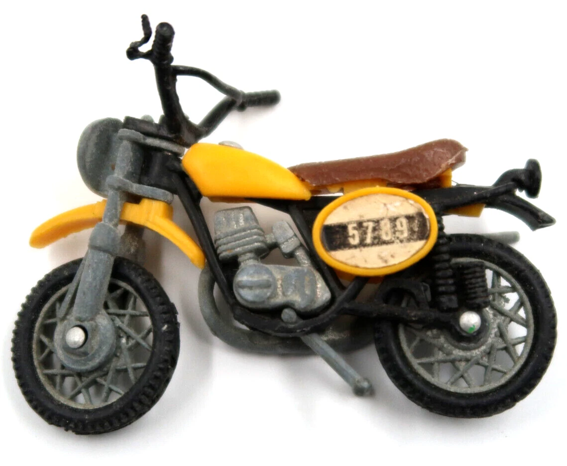 Yellow Plastic Vintage Manufacture Diecast Motorcycles & ATVs for
